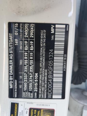 2016 MERCEDES-BENZ GLC 300 - WDC0G4JB9GF051324