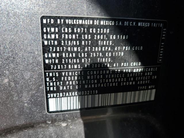 2019 VOLKSWAGEN TIGUAN SE #3304239948