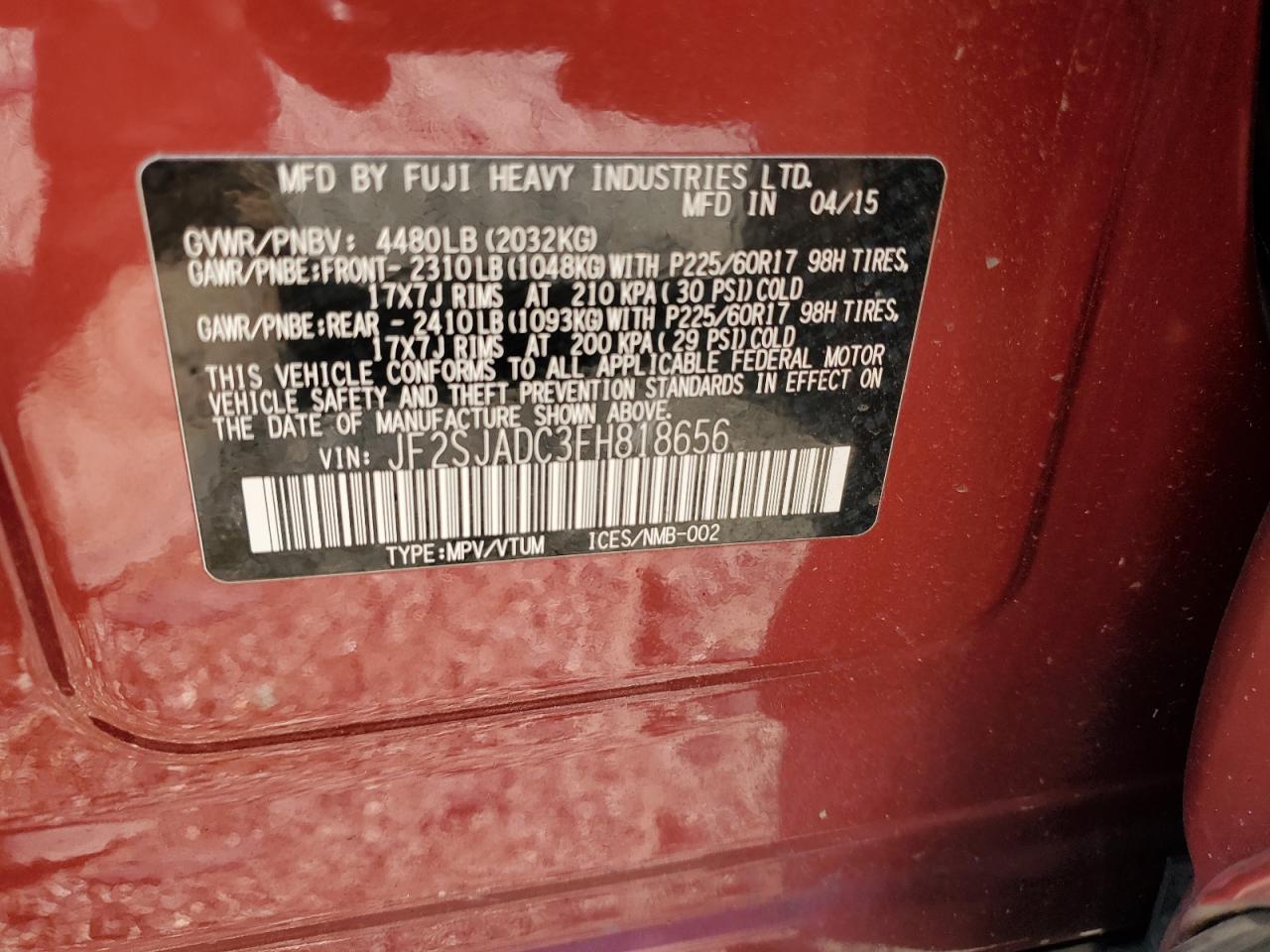 SUBARU FORESTER 2.5I PREMIUM