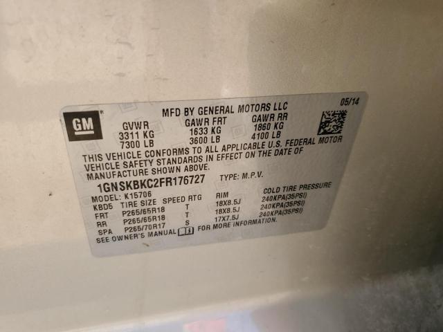 2015 CHEVROLET TAHOE K150 1GNSKBKC2FR176727