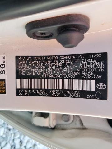 2021 TOYOTA COROLLA XL - JTDFPMAE9MJ158960