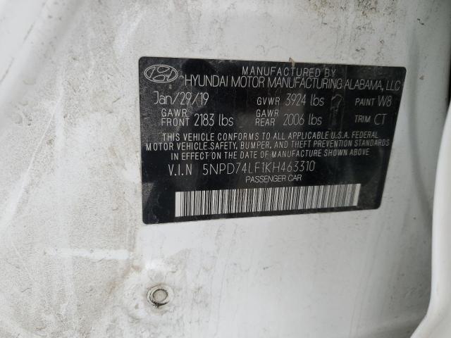 2019 HYUNDAI ELANTRA SE - 5NPD74LF1KH463310