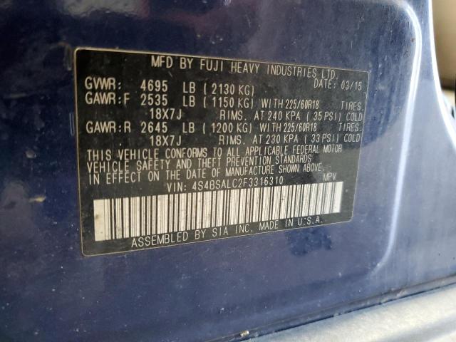 2015 SUBARU OUTBACK 2. - 4S4BSALC2F3316310