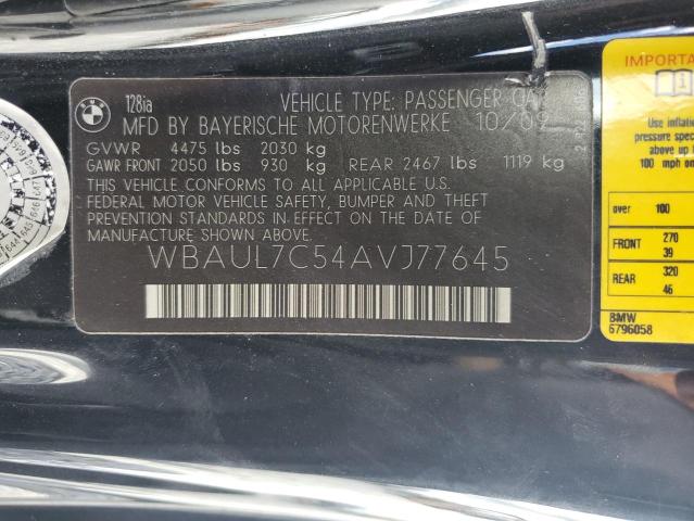 2010 BMW 128 I - WBAUL7C54AVJ77645