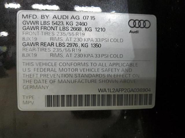 2016 AUDI Q5 PREMIUM WA1L2AFP2GA036904
