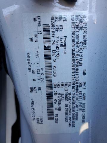 2016 FORD FOCUS SE - 1FADP3K29GL391046