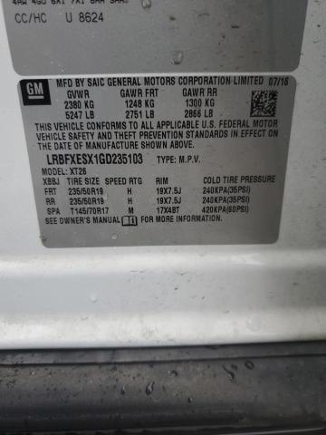 2016 BUICK ENVISION P LRBFXESX1GD235103