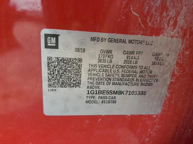 2019 CHEVROLET CRUZE LT #3284585327