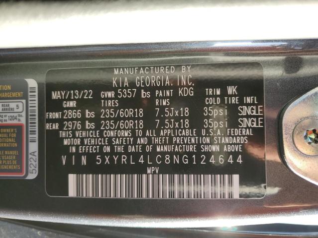 2022 KIA SORENTO S 5XYRL4LC8NG124644