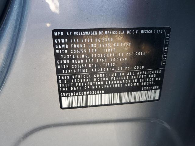 2022 VOLKSWAGEN TIGUAN SE - 3VV3B7AX6NM033649