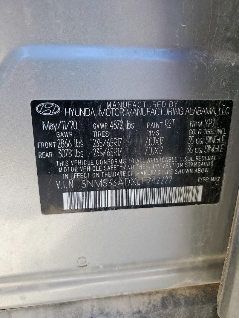 2020 HYUNDAI SANTA FE S - 5NMS33ADXLH242222