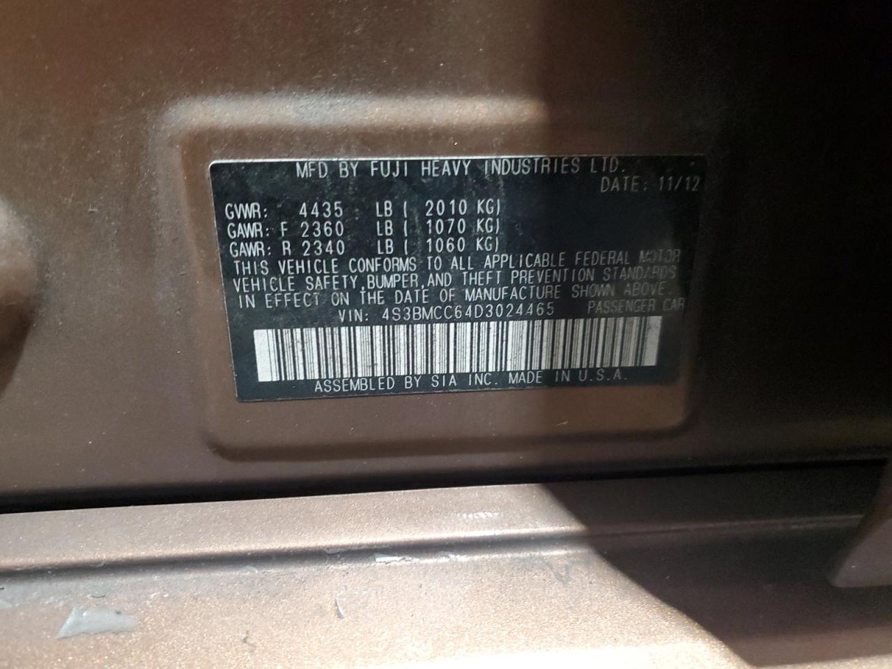 SUBARU LEGACY 2.5I PREMIUM