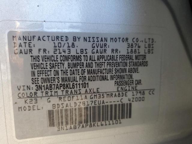 2019 NISSAN SENTRA S 3N1AB7AP8KL611101