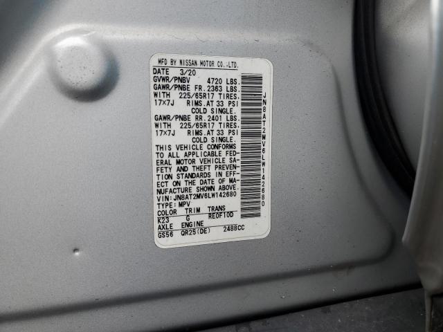 2020 NISSAN ROGUE S JN8AT2MV6LW142680