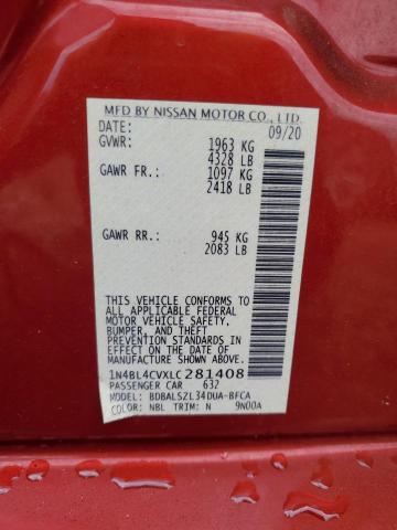 2020 NISSAN ALTIMA SR - 1N4BL4CVXLC281408