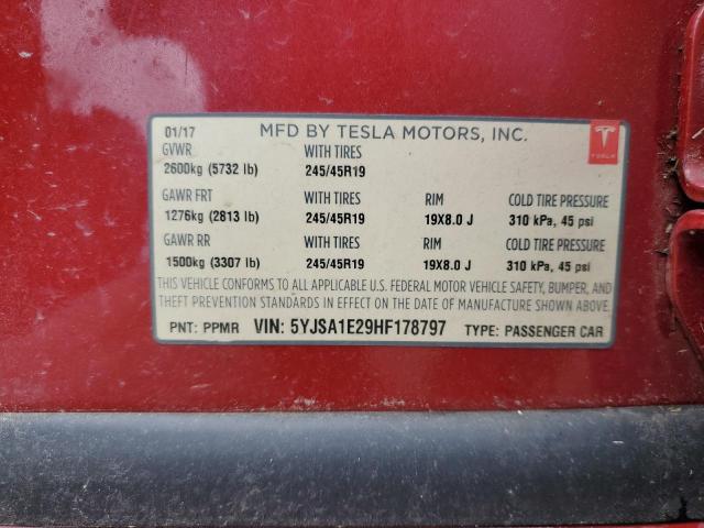 2017 TESLA MODEL S 5YJSA1E29HF178797
