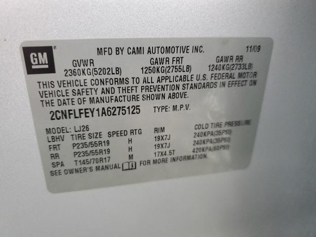 2010 CHEVROLET EQUINOX LT - 2CNFLFEY1A6275125