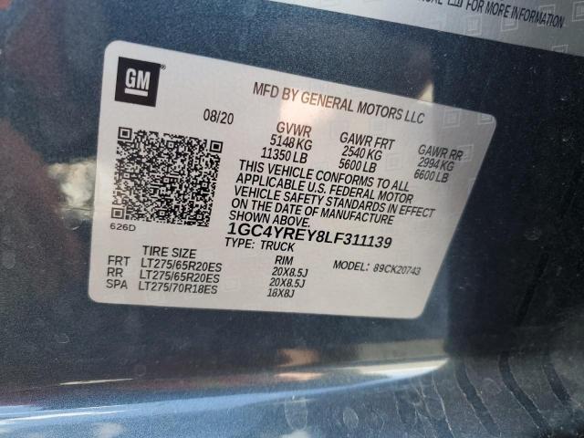 2020 CHEVROLET SILVERADO K2500 HIGH COUNTRY 1GC4YREY8LF311139