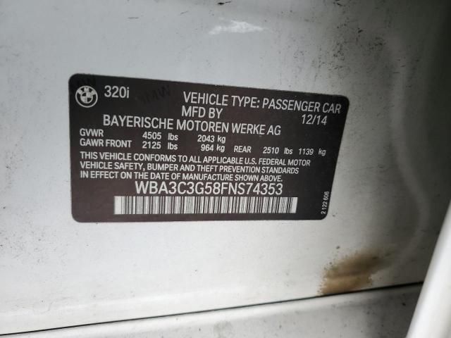 2015 BMW 320 I XDRI WBA3C3G58FNS74353