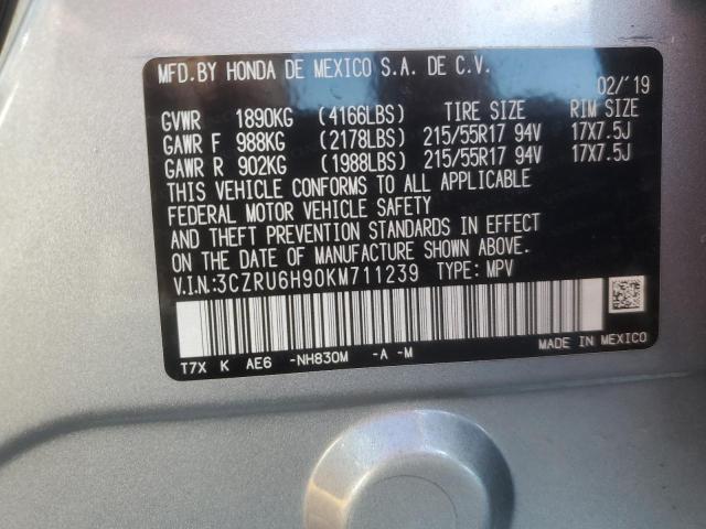 2019 HONDA HR-V TOURI 3CZRU6H90KM711239