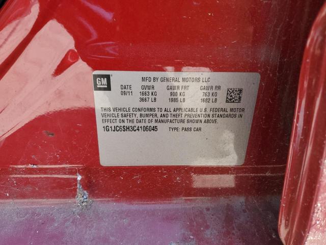 2012 CHEVROLET SONIC LT - 1G1JC6SH3C4106045