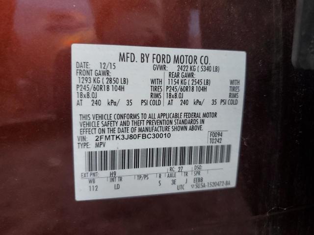 2015 FORD EDGE SEL - 2FMTK3J80FBC30010