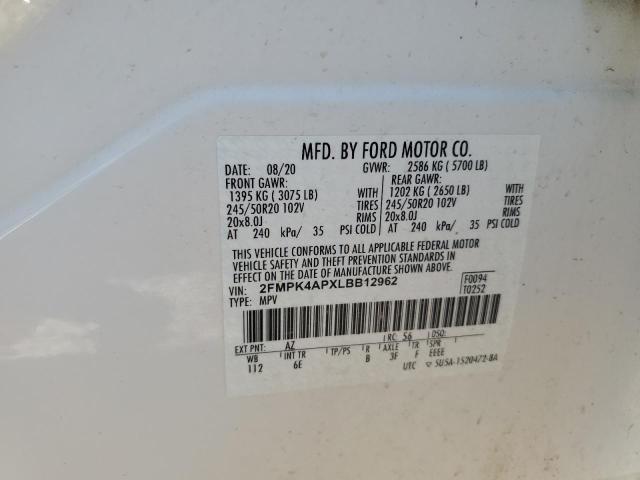 2020 FORD EDGE ST 2FMPK4APXLBB12962