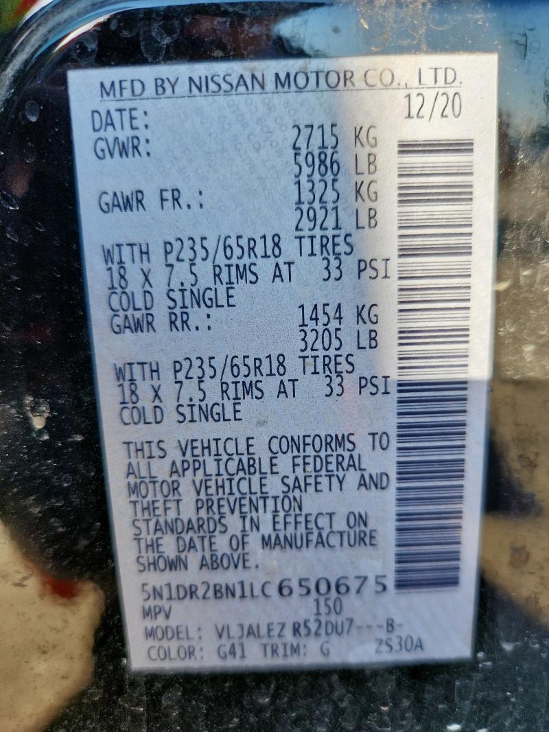 2020 NISSAN PATHFINDER #3284418430