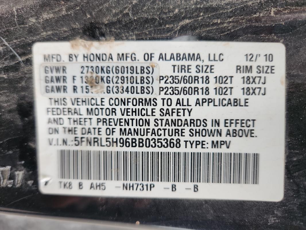2011 HONDA ODYSSEY TO #3305638726