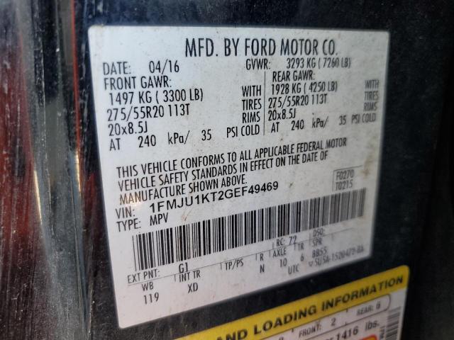 2016 FORD EXPEDITION LIMITED - 1FMJU1KT2GEF49469