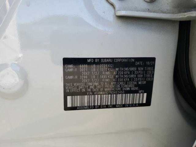 2022 SUBARU ASCENT TOURING 4S4WMARD7N3402450