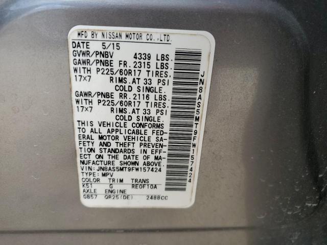 2015 NISSAN ROGUE SELE JN8AS5MT9FW157424