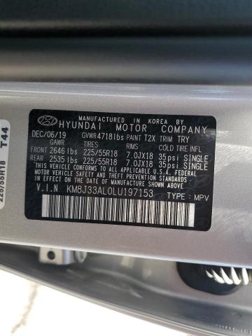 2020 HYUNDAI TUCSON LIMITED KM8J33AL0LU197153