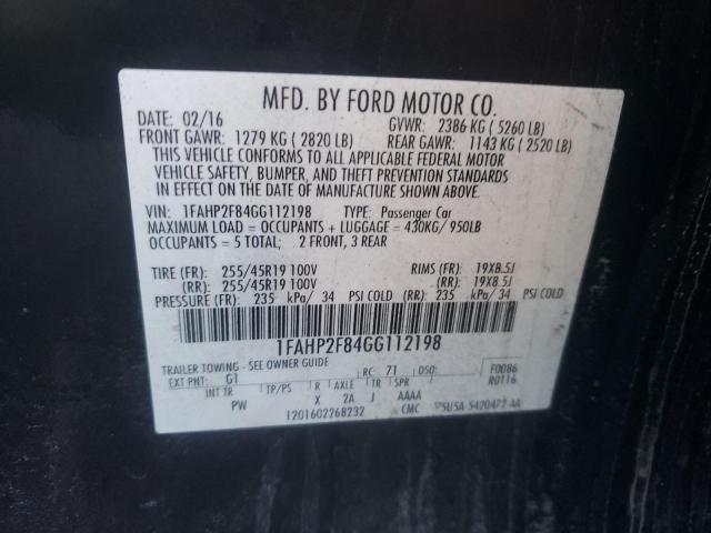 2016 FORD TAURUS LIM - 1FAHP2F84GG112198