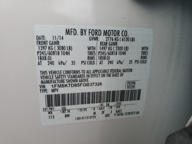 2015 FORD EXPLORER X - 1FM5K7D85FGB37326