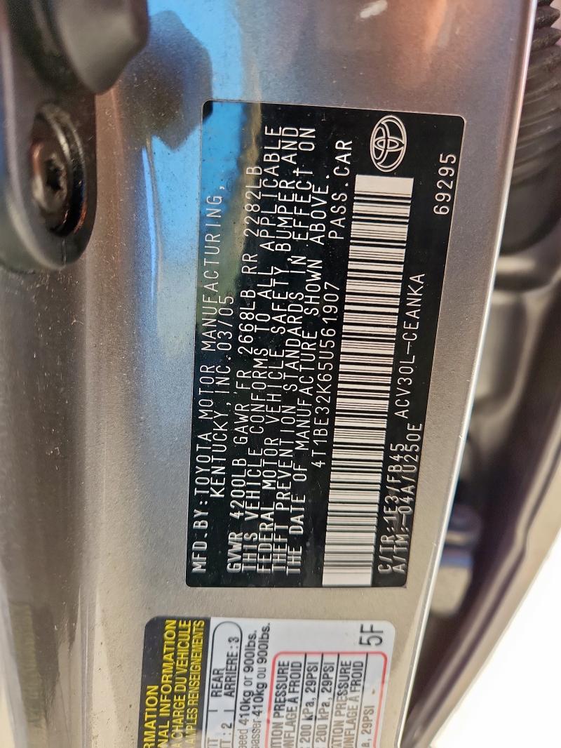 2005 TOYOTA CAMRY LE #3294399496