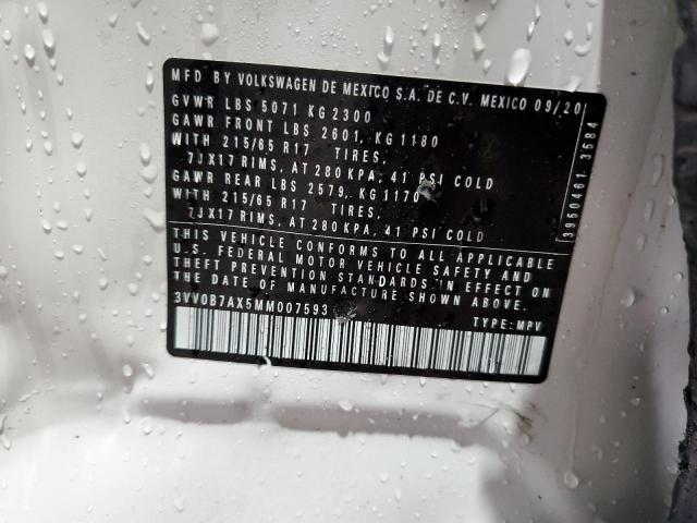 2021 VOLKSWAGEN TIGUAN S - 3VV0B7AX5MM007593