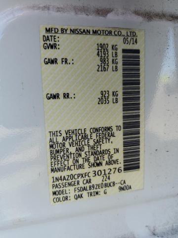 2015 NISSAN LEAF S 1N4AZ0CPXFC301276