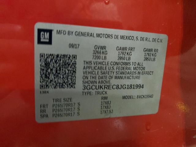 2018 CHEVROLET SILVERADO #3311483239