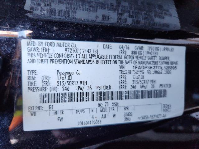 2016 FORD FOCUS SE - 1FADP3K27GL320895