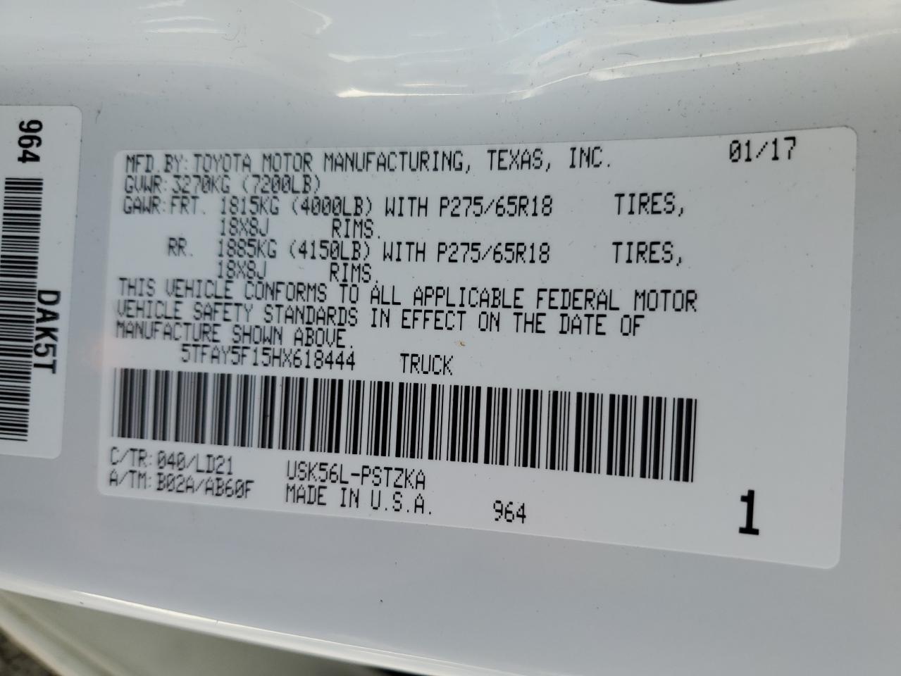 TOYOTA TUNDRA CREWMAX 1794