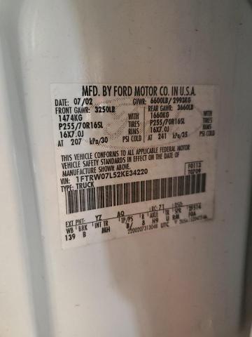 2002 FORD F150 SUPER #3305639733