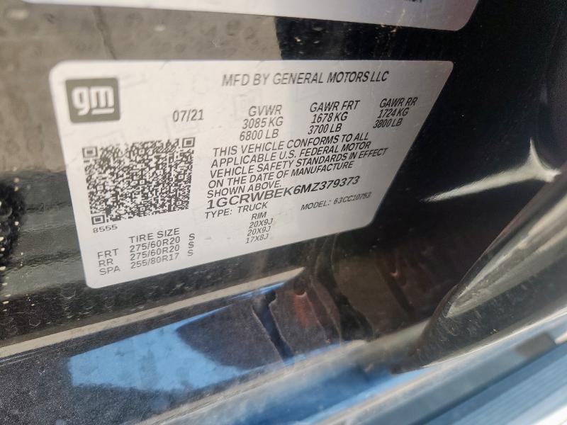 2021 CHEVROLET SILVERADO C1500 CUSTOM - 1GCRWBEK6MZ379373