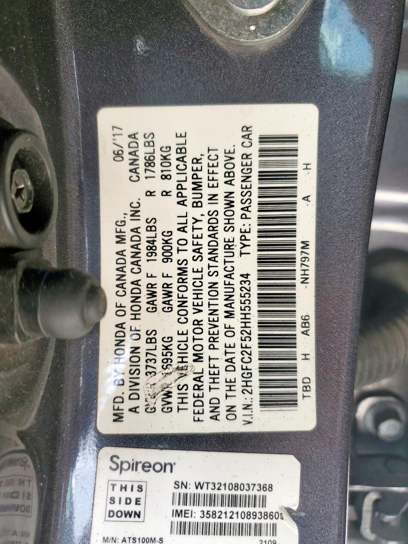 2017 HONDA CIVIC LX - 2HGFC2F52HH555234