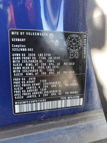 2022 VOLKSWAGEN ID.4 PRO S WVGKMPE2XNP073466