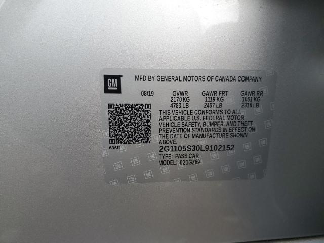 2020 CHEVROLET IMPALA PREMIER 2G1105S30L9102152