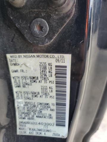 2012 NISSAN FRONTIER S - 1N6AD0CU2CC403002