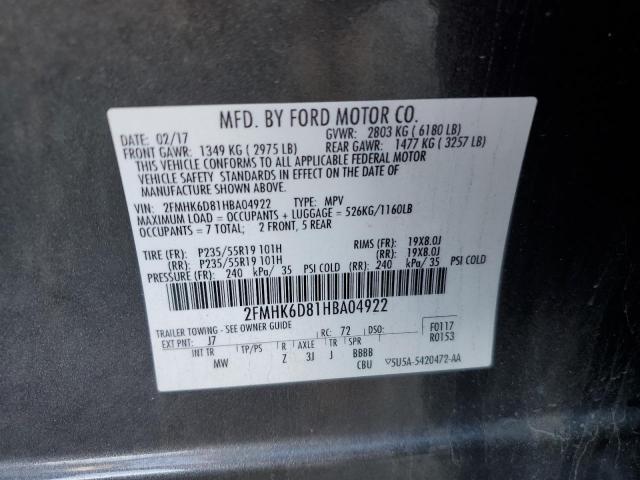 2017 FORD FLEX LIMITED 2FMHK6D81HBA04922