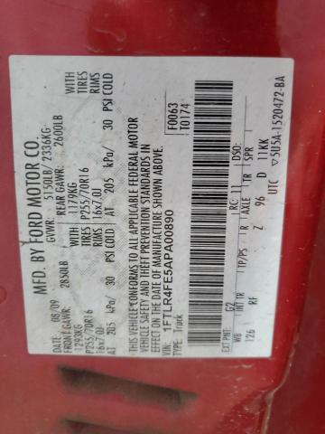 2010 FORD RANGER SUP - 1FTLR4FE5APA00890