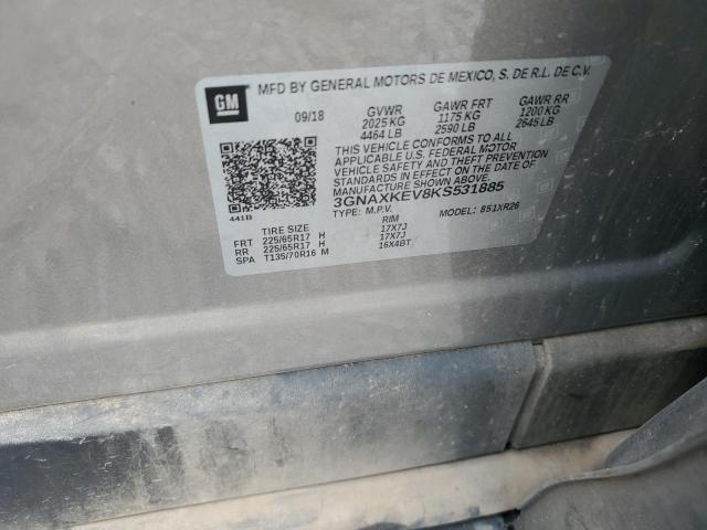 2019 CHEVROLET EQUINOX LT - 3GNAXKEV8KS531885